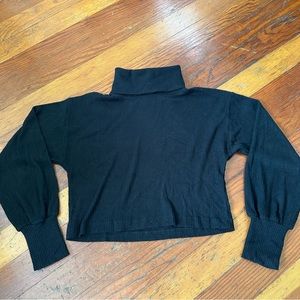 Cropped Ribbed Glyder Turtleneck Sweater